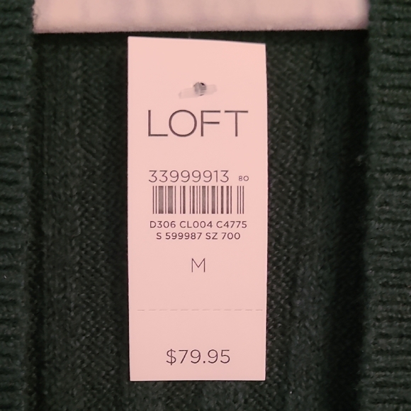 LOFT Deep Green Cardigan Sweater - Picture 2 of 4
